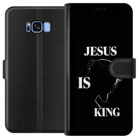 Yhteensopiva Lompakkokotelo Samsung Galaxy S8 Värikkäitä kawaii-hahmoja pinottuna pystysuunnassa violetilla taustalla, pehmeillä muodoilla ja leikkisä