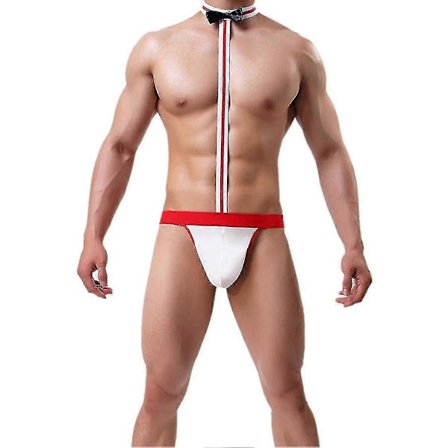 Herrunderkläder Servitör Cosplay Fluga Bodystring Trosa Butler Teddy Kostym Rolig Nyhet Present