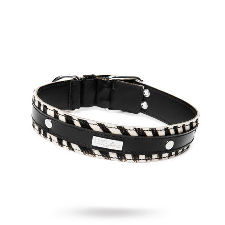DOGArtist - LUCKY ZEBRA - Läder Hundhalsband- Hundhalsband