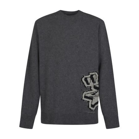 Off White, Round-neck Knitwear Grijs, Heren, Maat:S
