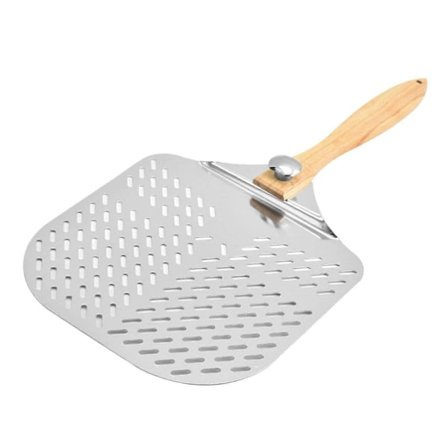 Pizza Spade i Rostfritt Stål Pizzaspade Ugnstillbehör Köksbakningsverktyg Metall Pizza Vändspade för Pizza Bröd Ost
