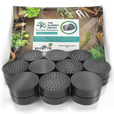 The Garden Gecko Usynlige Pottefødder Til Udendørs Plantepotter Og Blomster Solide Gummi Potteforhøjere Med Forbedret Skridsikker Overfladegreb | 20 