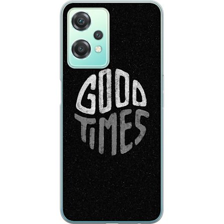 Kompatibelt Mobilskal till OnePlus Nord CE 2 Lite 5G Minimalistisk typografisk illustration med handritad vit text på svart bakgrund, rå och enkel d