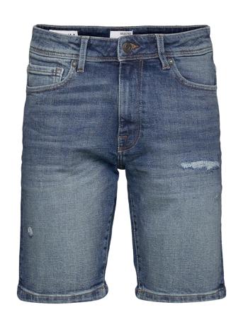 Slhalex 27414 Mid Blue Dnm Short Ex Jeansshorts Denimshorts Blå Selected Homme