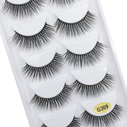 5 par falske øjenvipper - 3D faux mink - G309