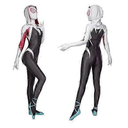 Gwen Spid Kostume til Børn og Voksne Hvid Spider Girl Maske 3D Stil