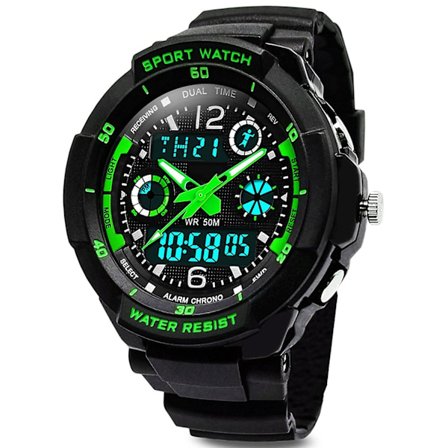 Digital klokke for gutter - 50M vanntett utendørs sports analog klokke