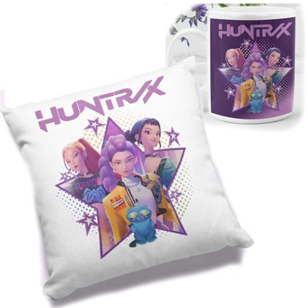 Huntrix Bundle - Mug + 40x40 cm Pillow Case | Full Color Print | Perfect Gift for K-Pop Fans