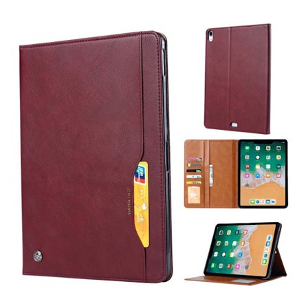 iPad Pro 11 inch (2018) plånboks skyddsfodral av mjukt syntetläder - Vin Röd