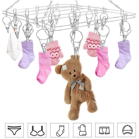 Ruostumattomasta teräksestä valmistettu ripustettava taittuva kuivausteline, vaatteiden kuivausteline