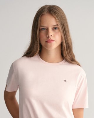 GANT - Teens shield t-skjorte, unisex crystal pink