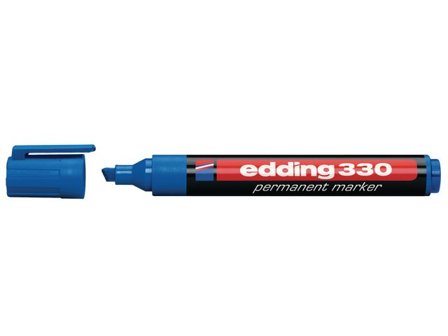 edding Märkpenna Permanent 330 med snedskuren spets, 1–5 mm, blå - Lyreco - Kontorsmaterial - Pennor - Märkpennor - Skuren spets