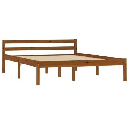 Vidaxl Sängram Honungsbrun Massiv Furu 140x200 Cm Brun