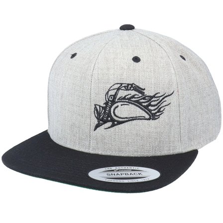 Born To Ride - Grijs snapback Cap - Flame Bike Logo Heather Grey/Black Snapback @ Hatstore