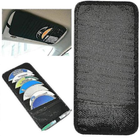 Bil Cd-klämma Bil Solskyddsfodral Multifunktionell Bil Cd-mapp Fordon Korthållare Förvaringsmapp Svart