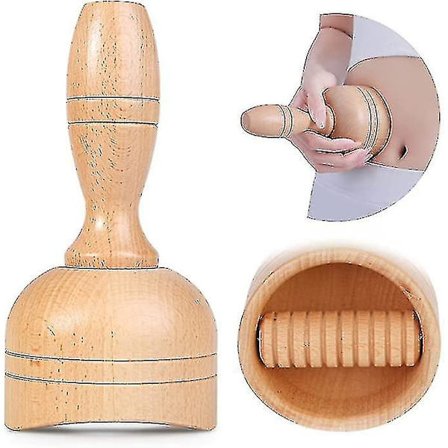 Handhållen Trä Svensk Kopp Med Rulle Trä Terapi Massage Koppar Lymp