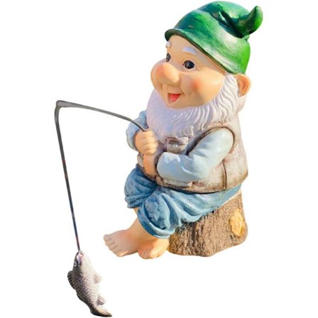 Havefigur-pynt til haven, Fiskerstatuer, Havetilbehør DXGHC