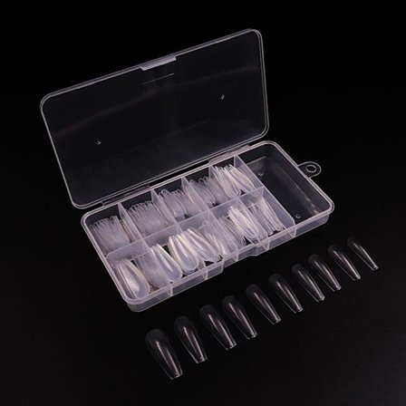 100 stk/boks falske negletips Kiste falske negler CLEAR-100STK-BOKS