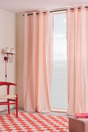 Jotex - Ösenschal, 2 St. Hellrosa - SADIE - Kaufe Gardinen mit Ösen bei Jotex