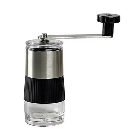 Manual Coffee Grinder - Stainless Steel with Ceramic Burr, Hand Crank Coffee Mill, Compact