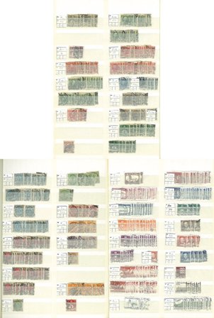 Danmark - Dubletsamling i 1 indstiksbog - Stemplet
