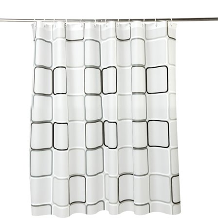 Duschdraperi, 180 x 180 cm, svart, vit