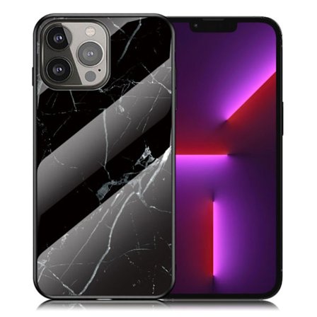 Marble design iPhone 13 Pro cover - Sort Marmor