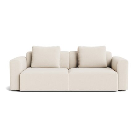 Como XL 2-Sitzer-Sofa in Loop Creme, schlichtes Design, bequemes Polstersofa mit zwei zusätzlichen Rückenkissen für hohen Komfort, 83cm.