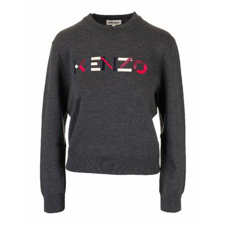 Kenzo, Logo Jumper Szary, Mężczyzna, Rozmiar: L