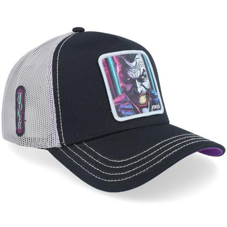 Capslab - Dc Comics Joker Grey/Black A-Frame Trucker Trucker Black Cap - @ Hatstore