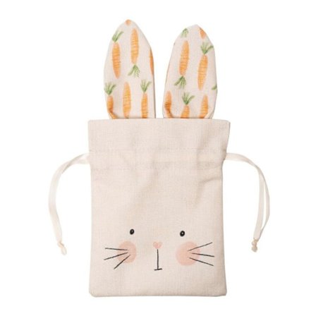 Påskehareposer med ører Søte godterier Beige snorposer Festartikler