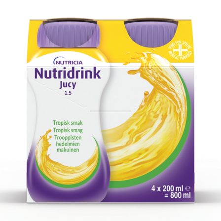 Nutridrink Jucy Næringsdrikk, Tropisk, 4x200 ml