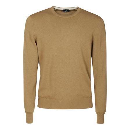 Barba, Round-neck Knitwear Bruin, Heren, Maat:2XL