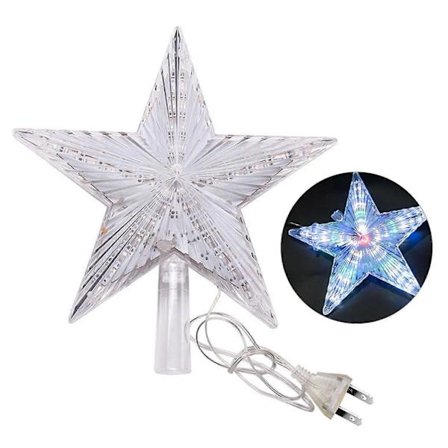 Juletræsstjerne med LED-lys IP65 Vandtæt Energibesparende Glødende Femtakket Stjerne Julepynt QingHai
