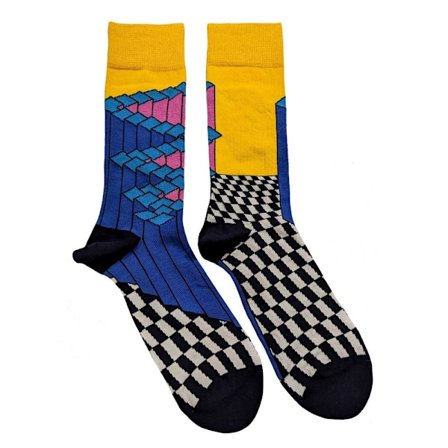 The Strokes Unisex Adult Angles Socks 7 UK-11 UK Gul/Svart/Vit