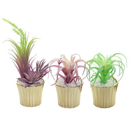 3 st små konstgjorda suckulenter för bonsai, kreativ heminredning