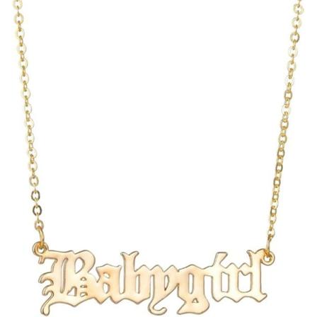 7 stk. Antik Engelsk Font Babygirl Bogstav Halskæde Personlig Vedhæng Halskæde Enkel Clavicle Kæde (guld) Gold