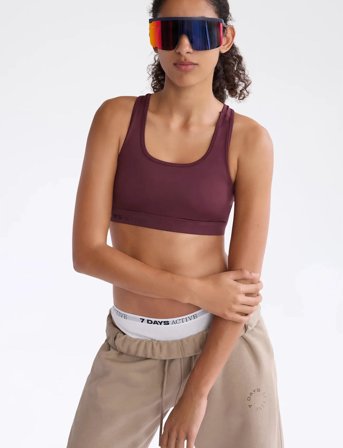 7 DAYS Active Signature Bra - Burgundy - XS