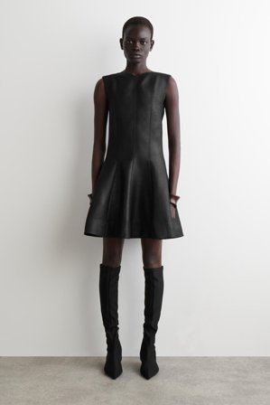 COS Metallic Wool-Blend Mini Dress in Black - Women