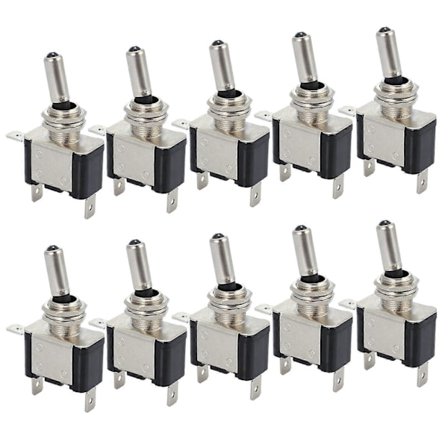 10x Vippebryter På/Av 12V LED Hvit Vippebryter låsende Bil Kjøretøy Båt (FMY)