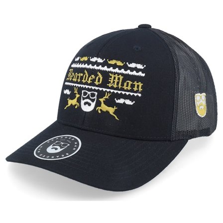 Ho-Ho-Hats - Musta trucker Lippis - Ugly Christmas Logo Black Trucker @ Hatstore