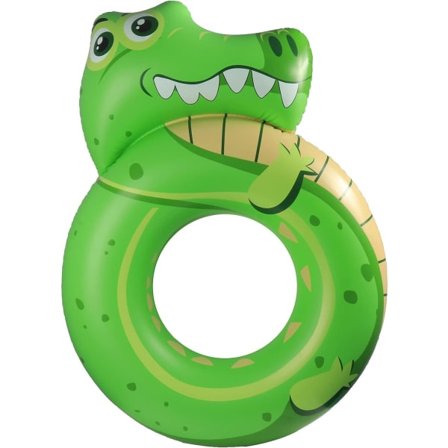 IC Pool ponttoonilautta lapsille, ilmatäytettävä uimarengas, kettu- ja krokotiilikuvioitu uimarengas 3-10-vuotiaille, ulkouima-allas ranta hauskoja 