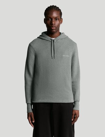Lyle & Scott Script Knitted Hoodie - Grey - XXL