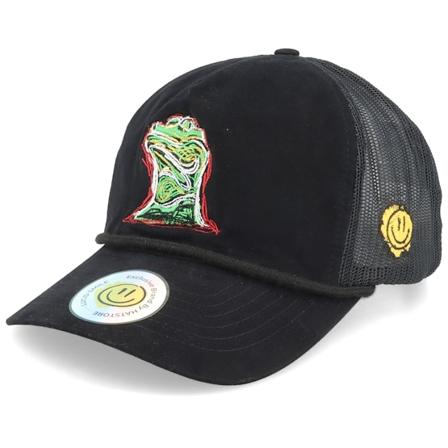 Lucid Smile - Colourful Lizard Bachelor Black/Mouse Trucker Trucker Black Cap - @ Hatstore