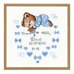 Broderikit Födelsetavla pojke