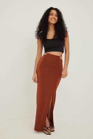 NA-KD Party Maxi jupe torsadée - Jupes longues - Brun - X-Large