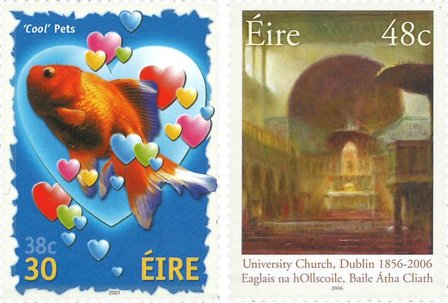 Irland - Fisk og kirke - Postfrisk sæt 2v