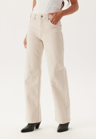 SELECTED Slfalice Hw Wide Long Ecru Jea Ecru Klær