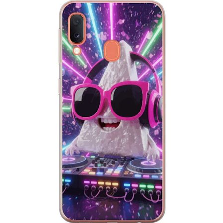 Kompatibelt Mobildeksel til Samsung Samsung Galaxy A20e Søt DJ-figur trekant neonlys fest kawaii EDM-musikk kul 3D-karakter fargerik rave festival vi