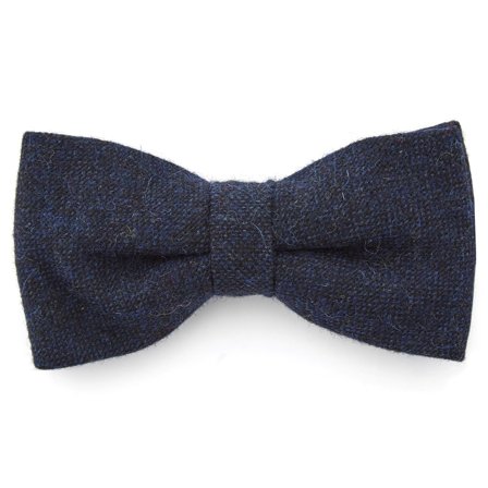 Granatowa wełniana muszka dla mężczyzn - Muszki gotowe do noszenia